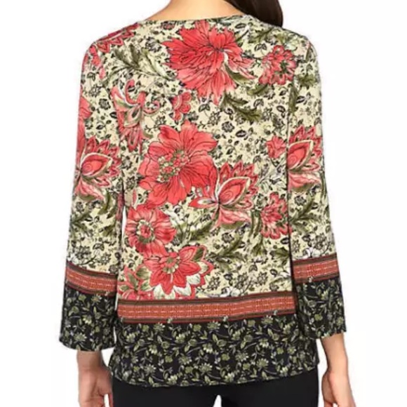 The Limited Blouse Chintzy Floral Pattern Flare Sleeve Top Sz XL NWT Holiday - Picture 2 of 8